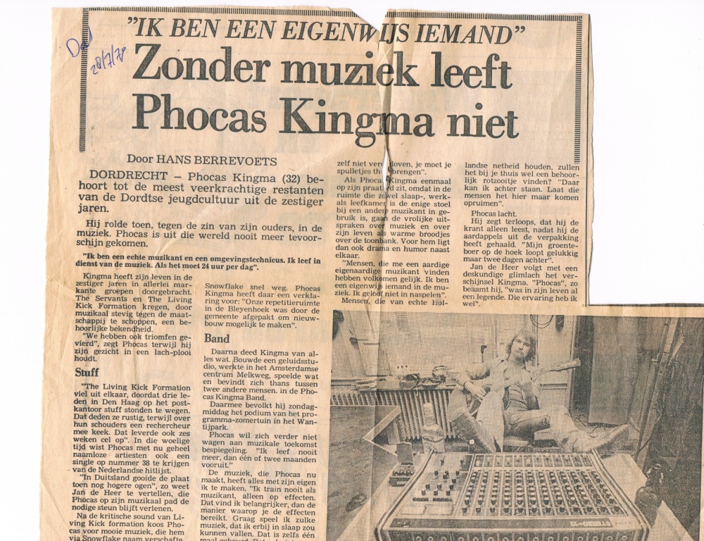 Zonder muziek leeft Phocas Kingma&nbsp;niet