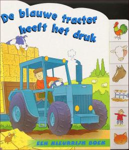 blauwe tractor