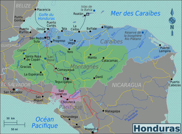 Honduras_Regions_map_(fr)